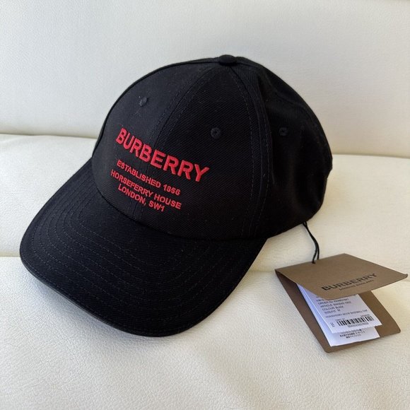 NWT Burberry Unisex US M Horseferry Embroidered Baseball Cap Black 8043040 - Picture 8 of 8